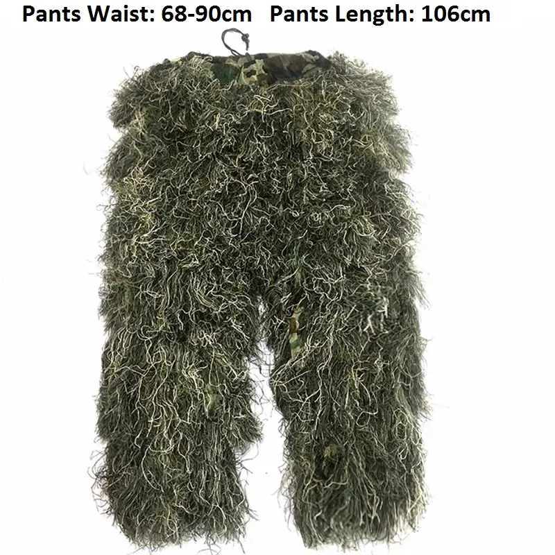 5pcs/Set Camouflage Ghillie Suit Yowie Sniper Tactical Clothes Camo Suit