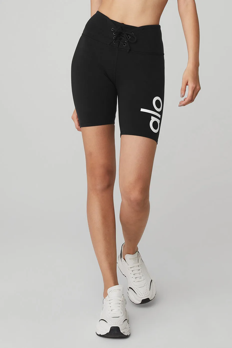 7" Yogi Lace Up Short - Black/White