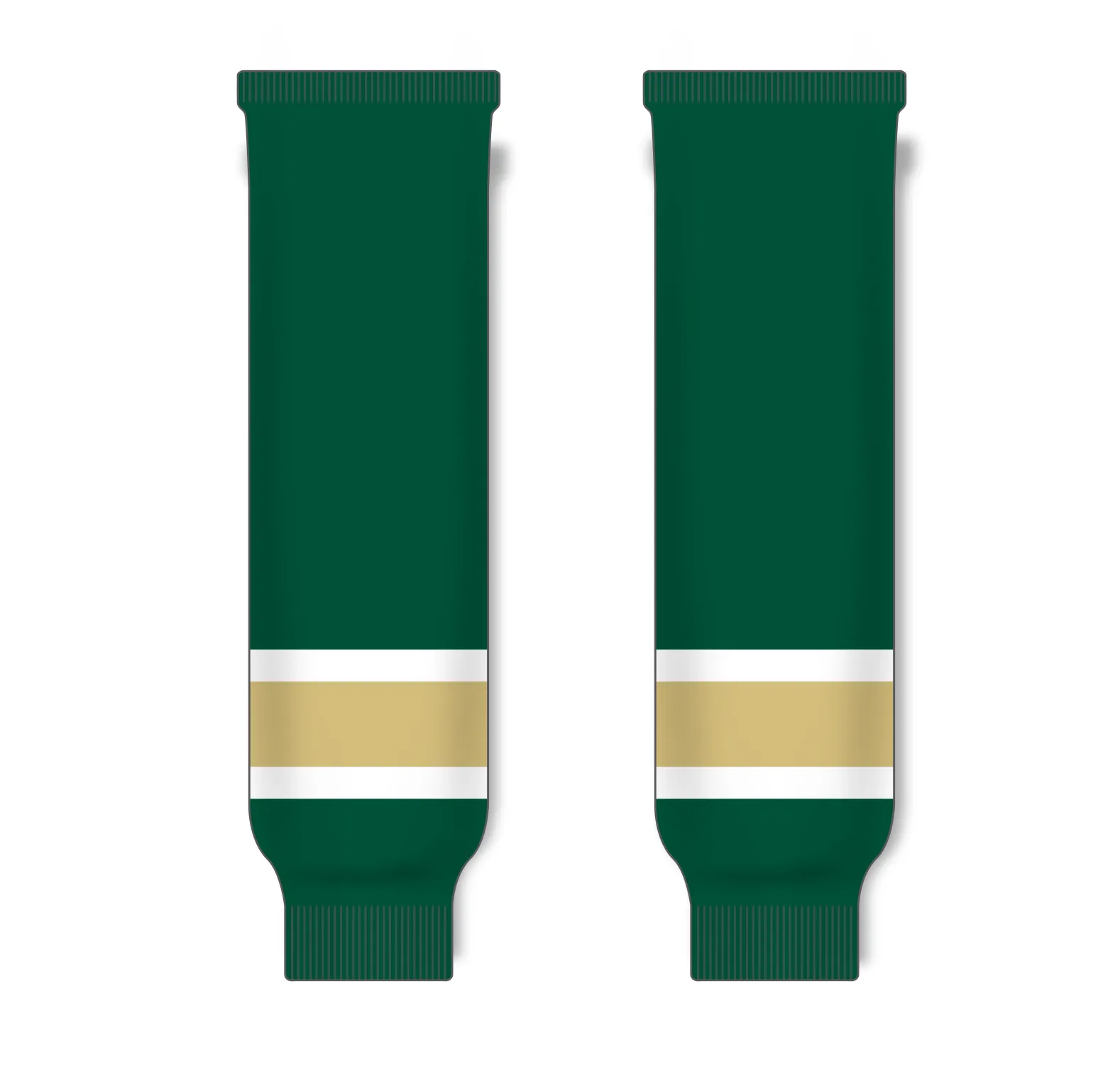 Athletic Knit (AK) HS630-262 Dark Green/White/Vegas Gold Knit Ice Hockey Socks