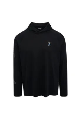 Black Men's Long Sleeve Lightweight Hoodie