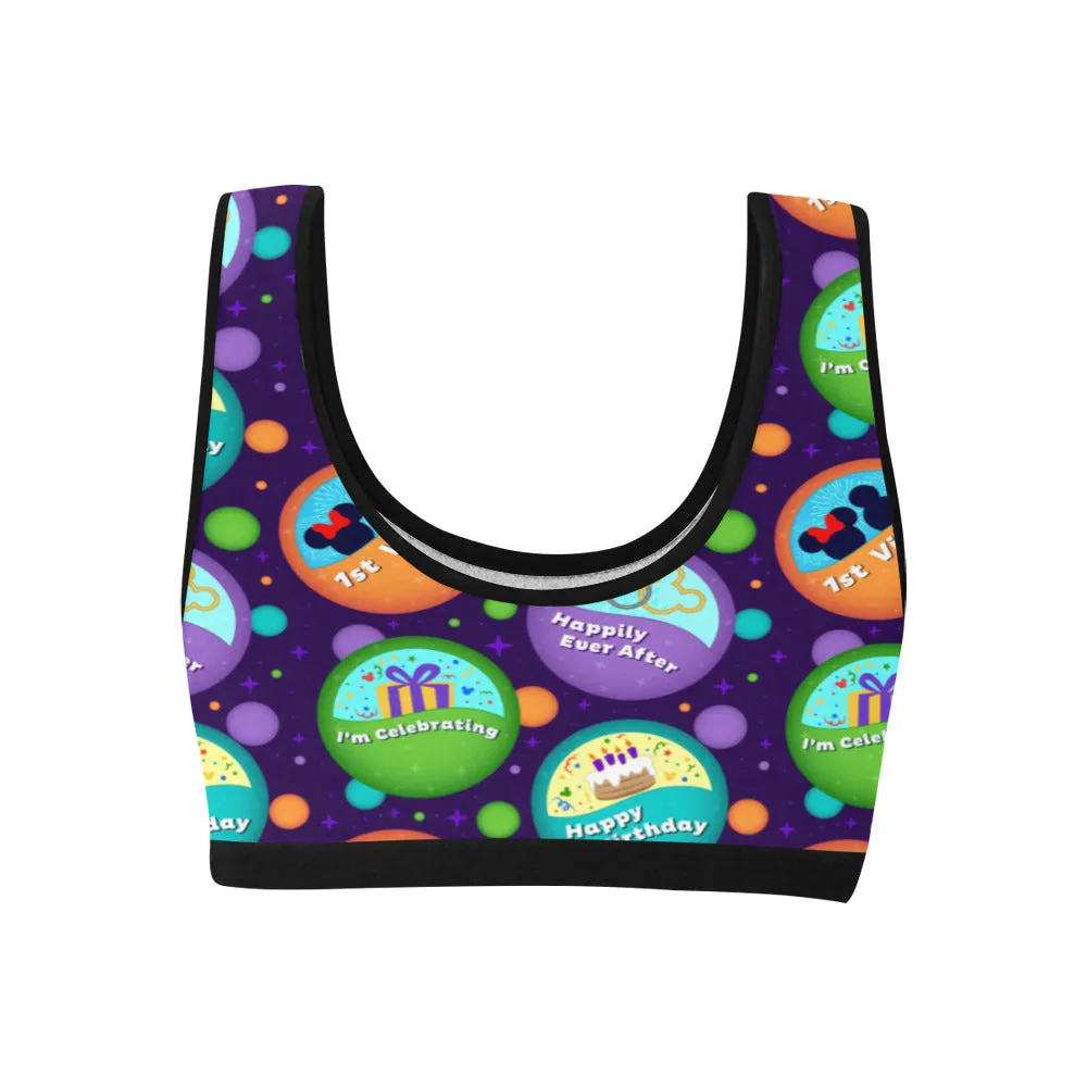 Button Collector Women's Athletic Sports Bra