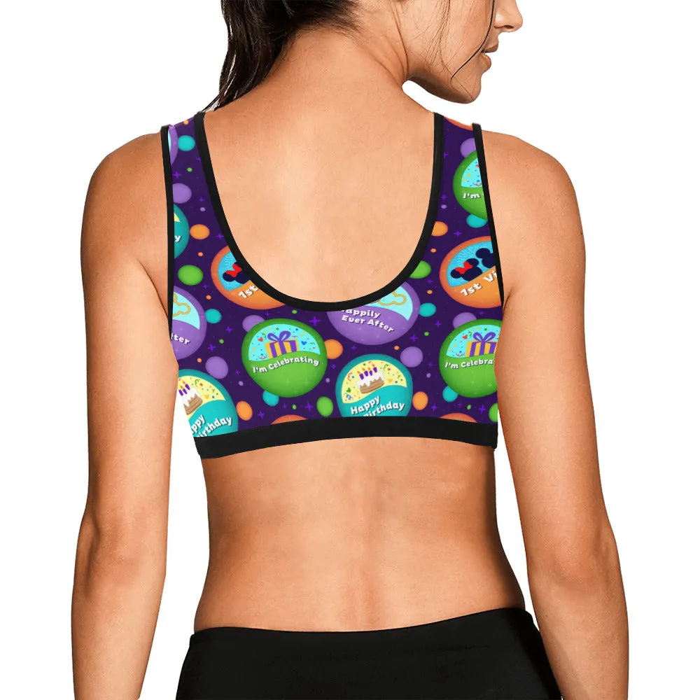 Button Collector Women's Athletic Sports Bra