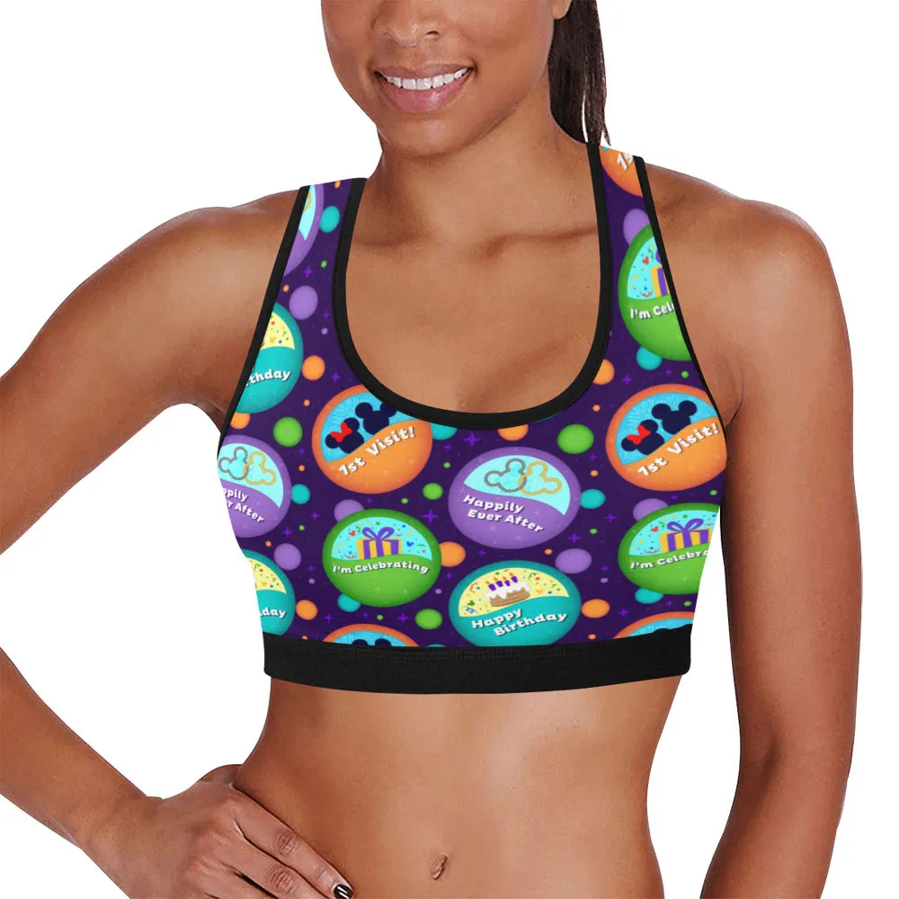 Button Collector Women's Athletic Sports Bra