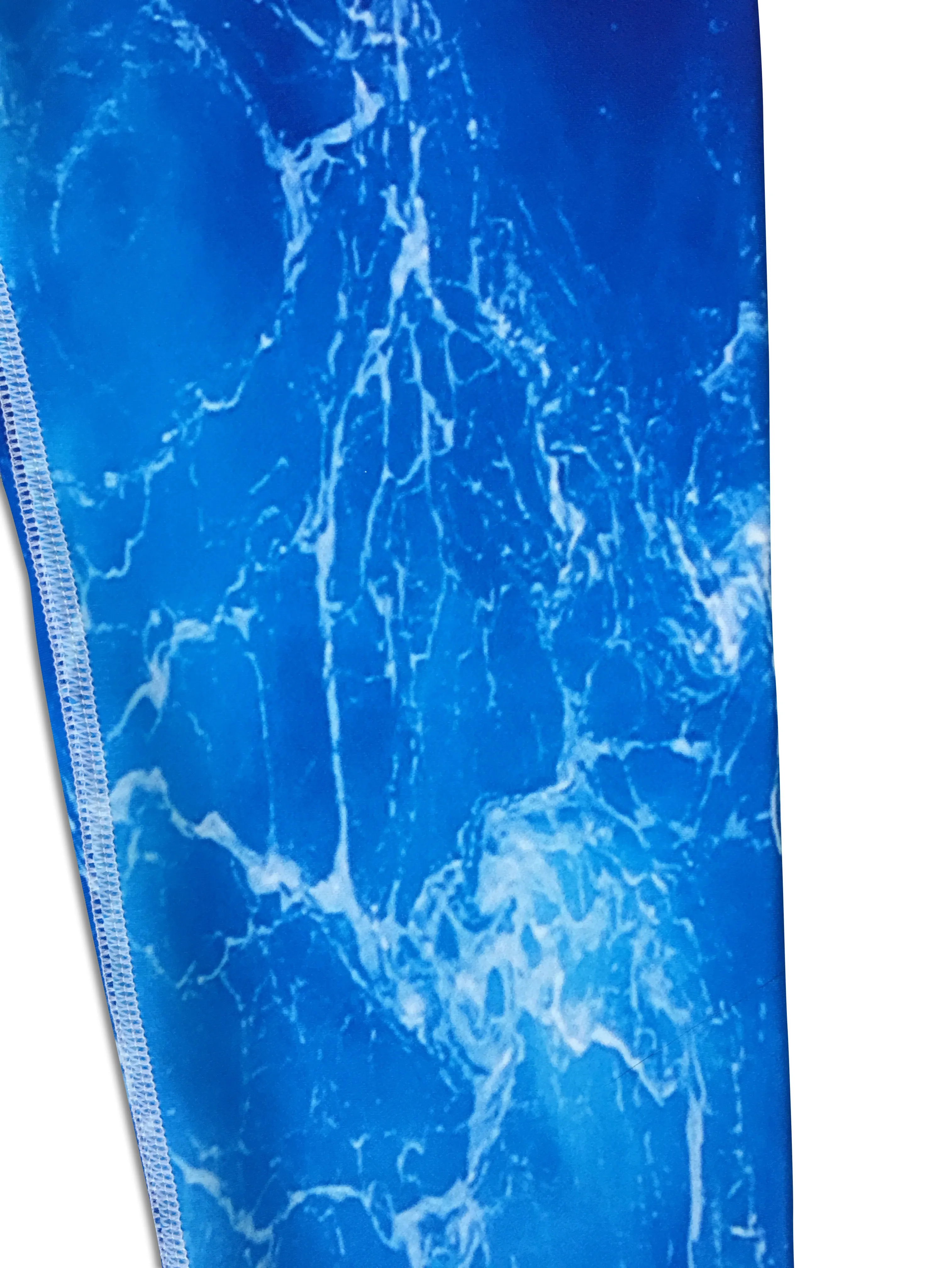 Deep Blue Ocean Mermaid Yoga Leggings