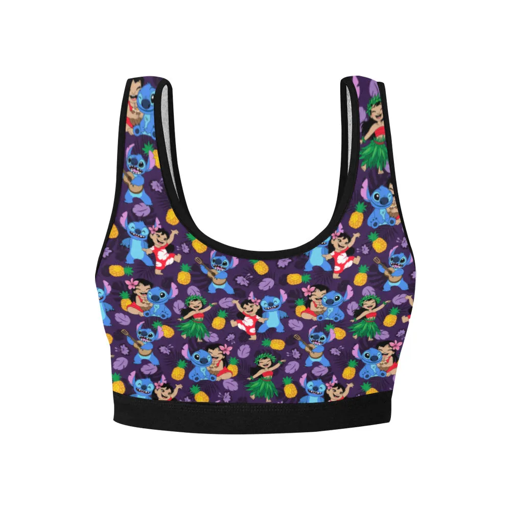 Disney Lilo And Stitch Island Friends Women's Athletic Sports Bra