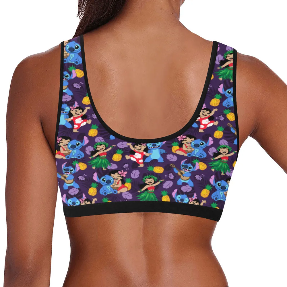 Disney Lilo And Stitch Island Friends Women's Athletic Sports Bra