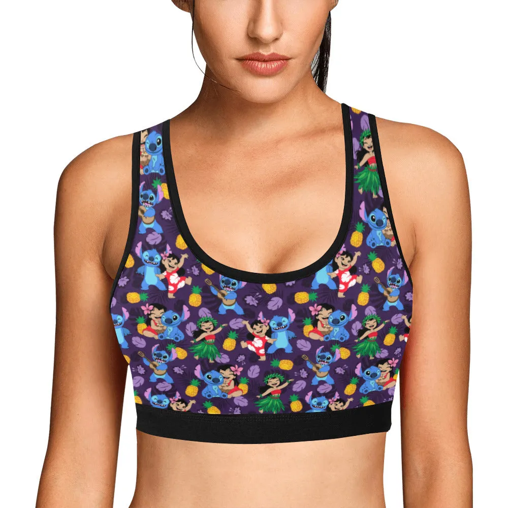 Disney Lilo And Stitch Island Friends Women's Athletic Sports Bra