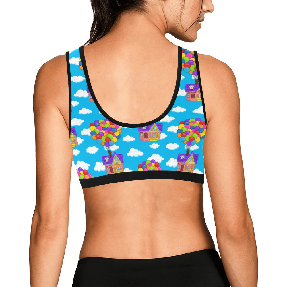 Disney Up Floating Houses Women's Athletic Sports Bra