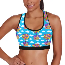 Disney Up Floating Houses Women's Athletic Sports Bra