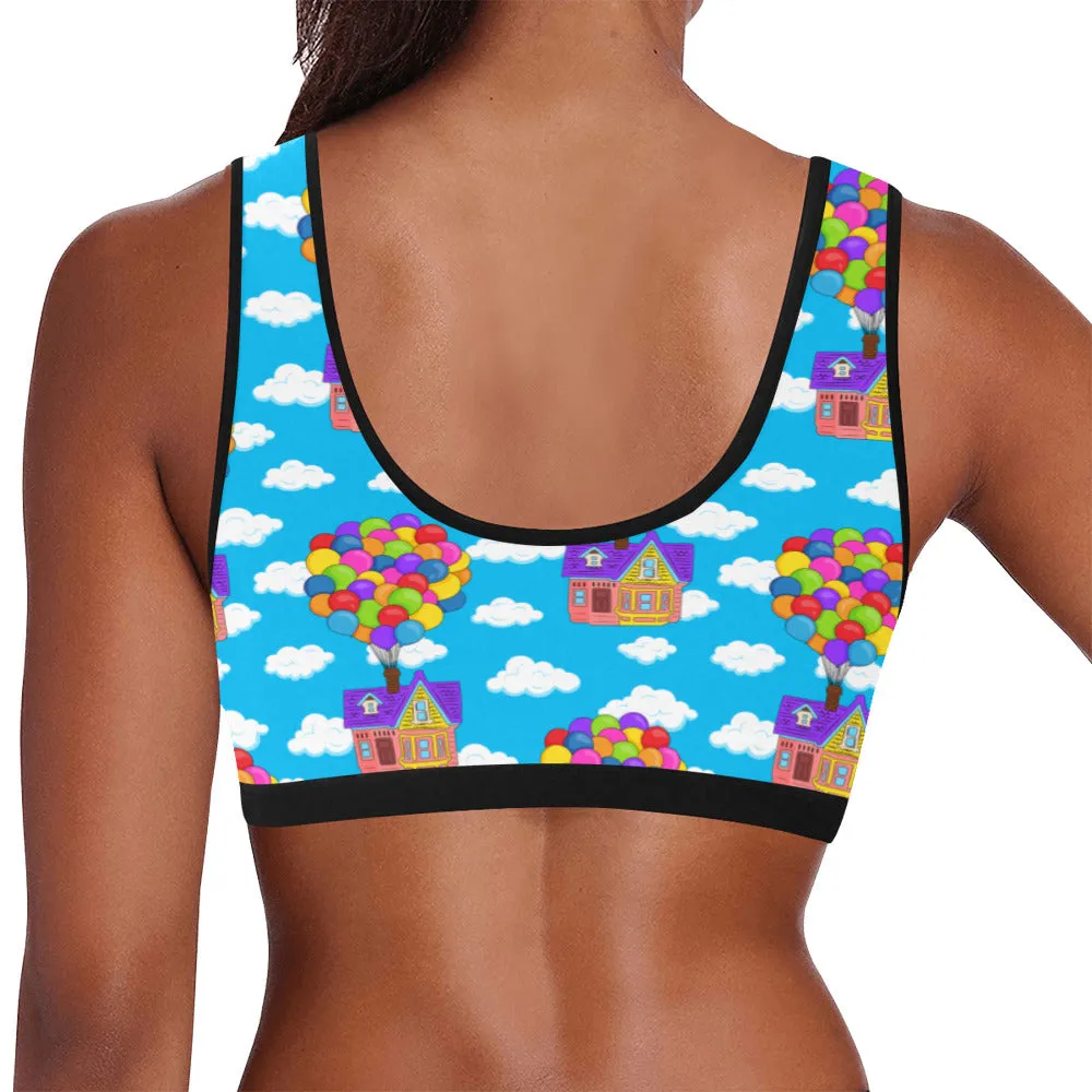 Disney Up Floating Houses Women's Athletic Sports Bra