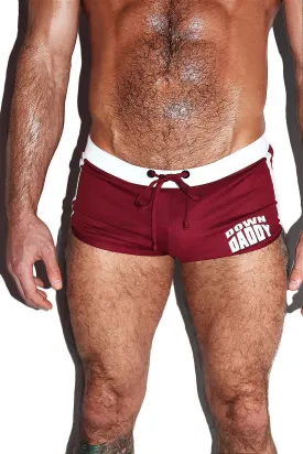 Down Daddy Booty Shorts- Burgandy