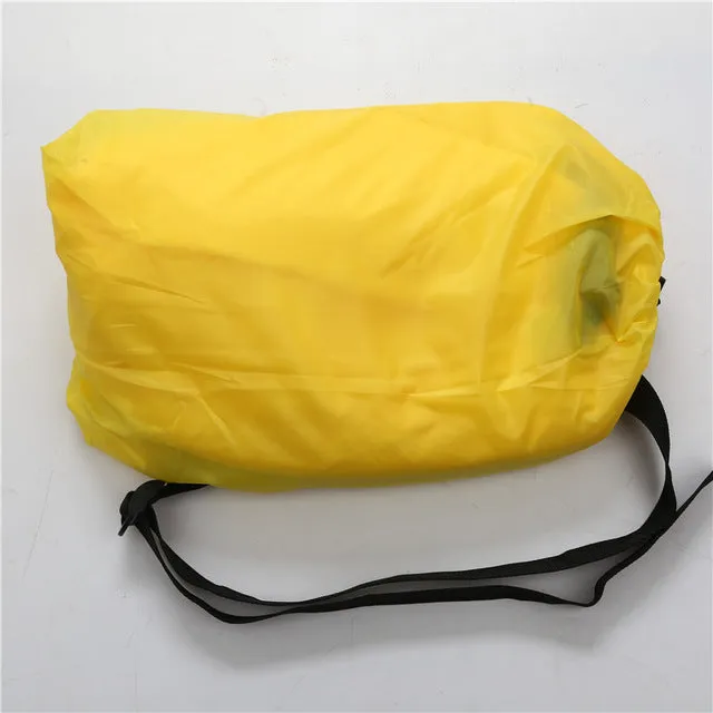 Drop shipping Fast Inflatable Lazy bag Sleeping Air Bag Camping Portable Air Sofa Beach Bed Air Hammock Nylon Banana Sofa