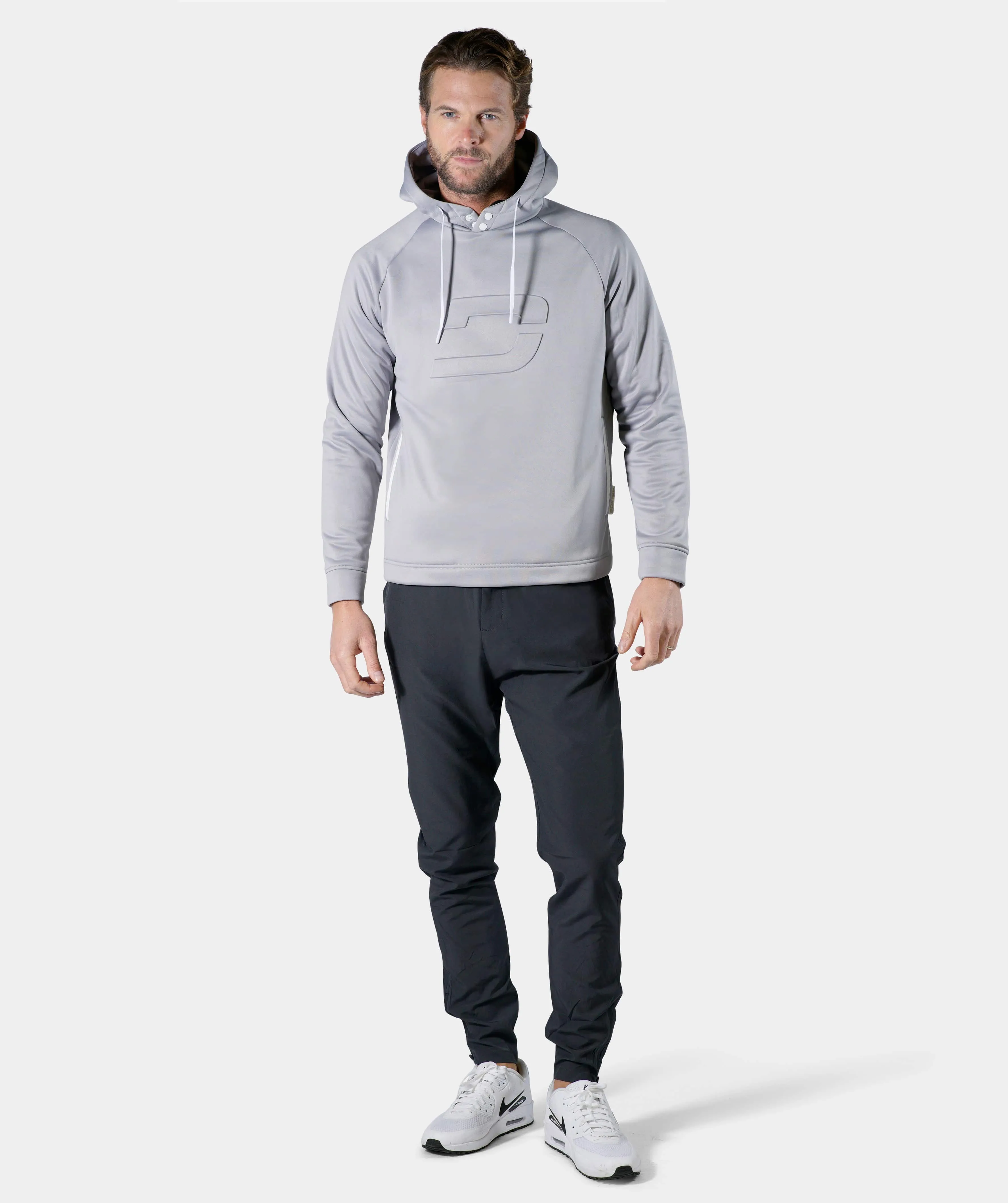 EMBOSSED HOODIE - GREY