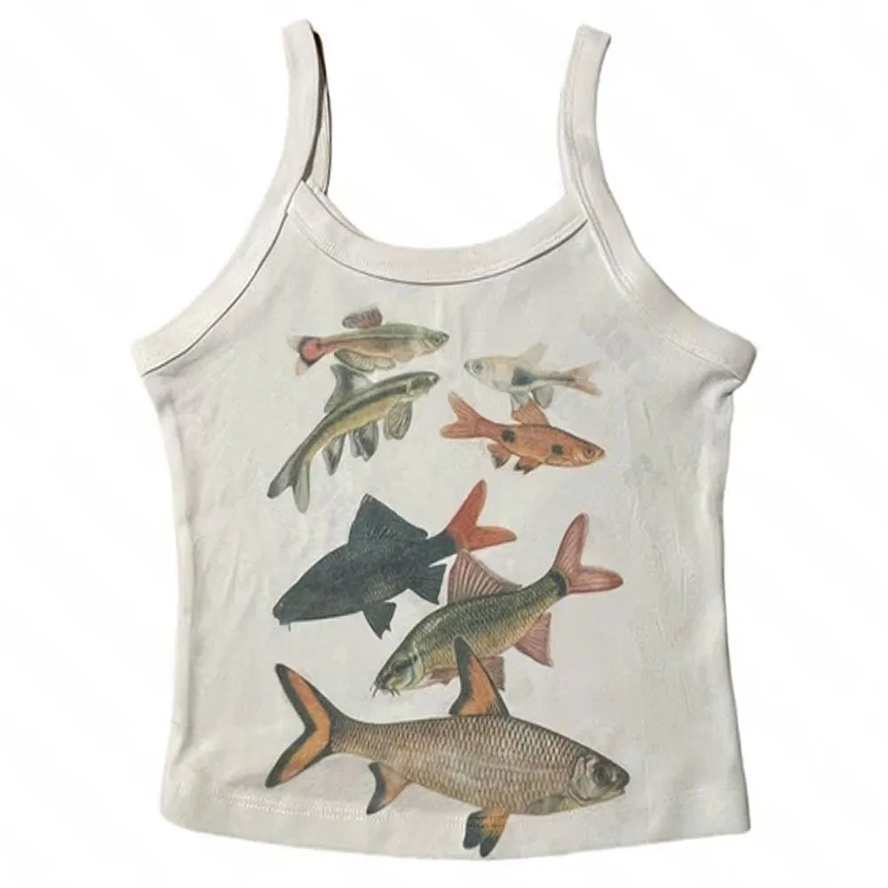 Fish Print Aesthetic Tank Top