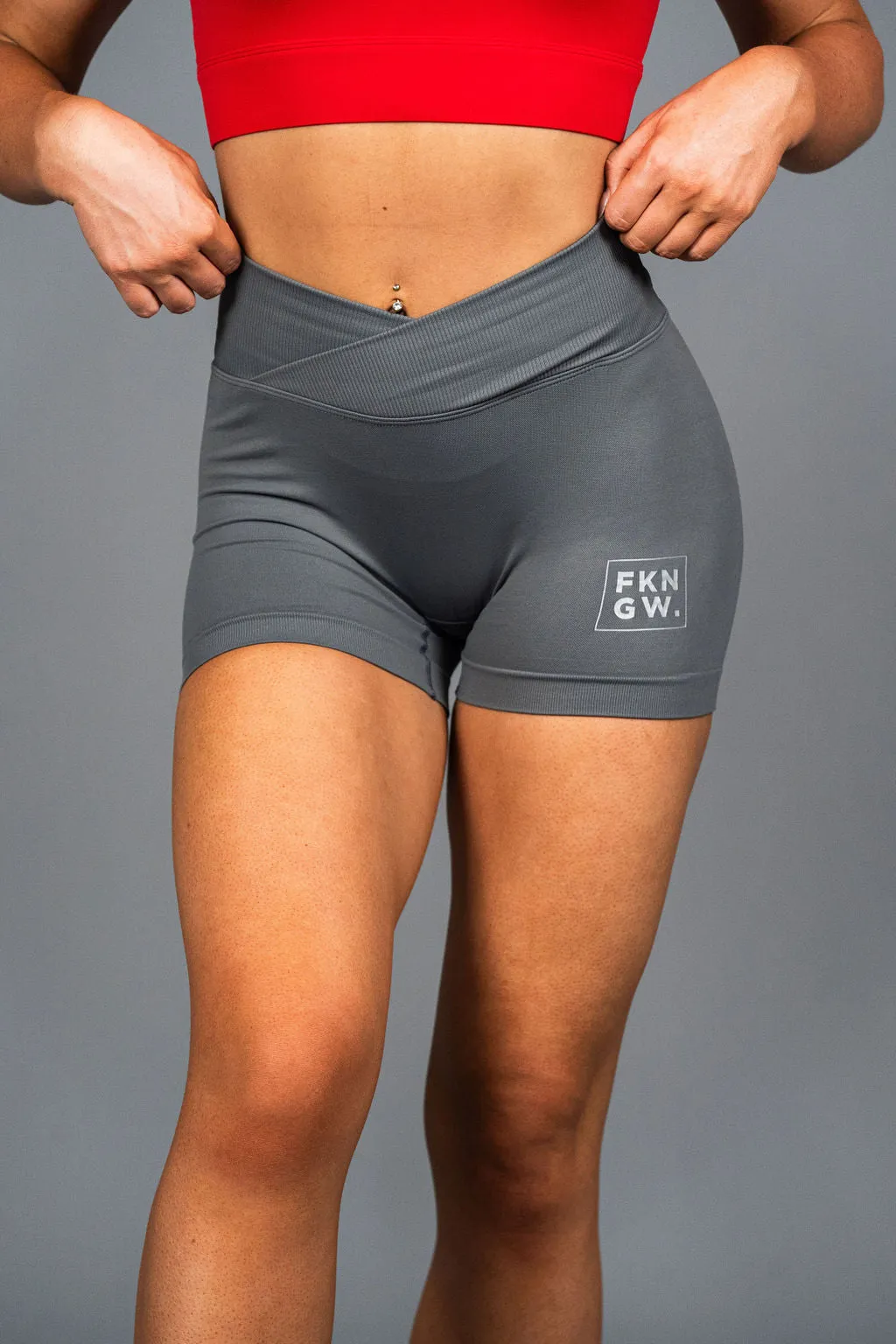 Flex | Women's Seamless Scrunch Bum Gym Shorts | Grey