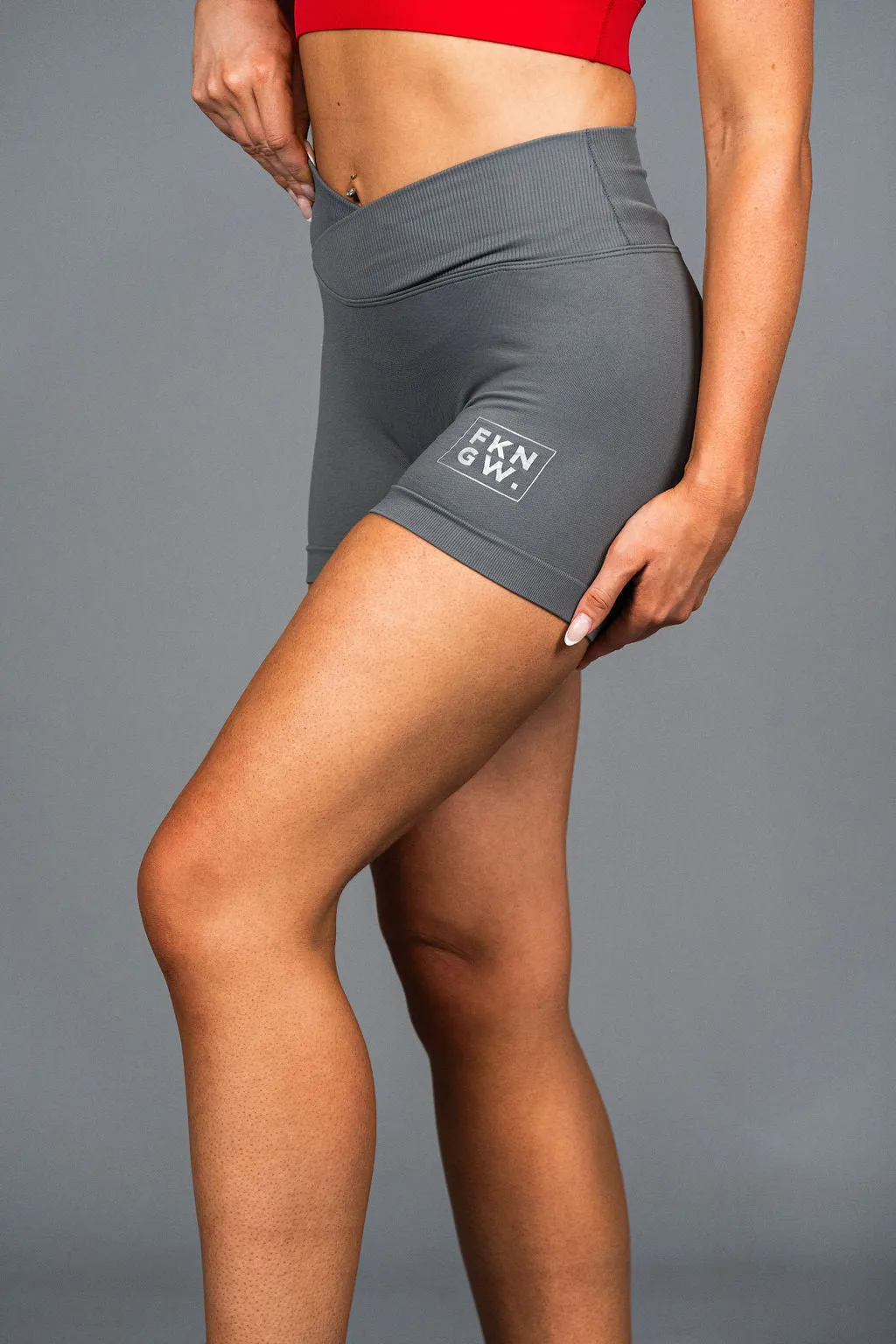 Flex | Women's Seamless Scrunch Bum Gym Shorts | Grey