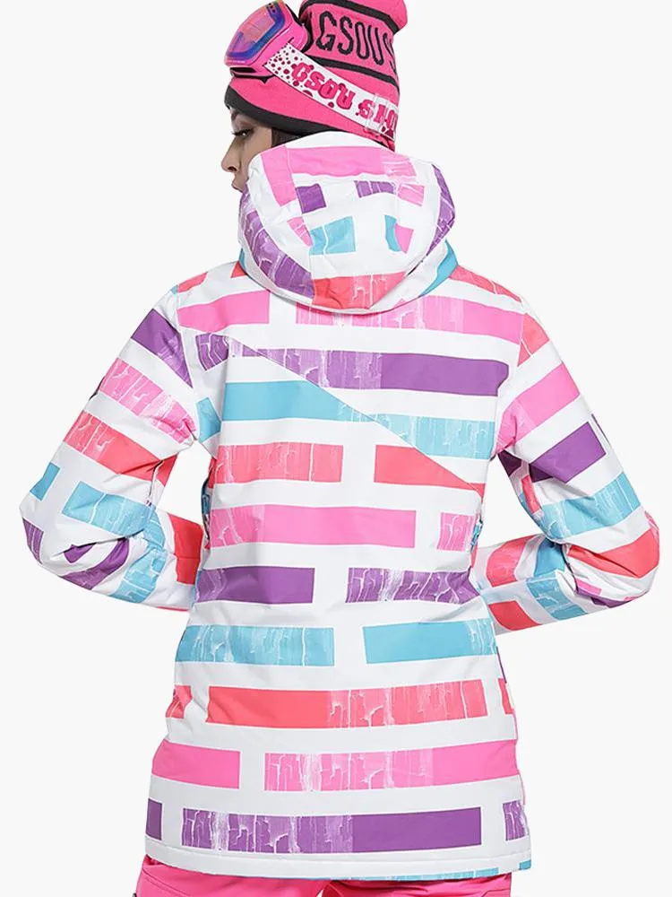 High Waterproof Windproof Thermal Warm Colorful Women's Ski Jackets