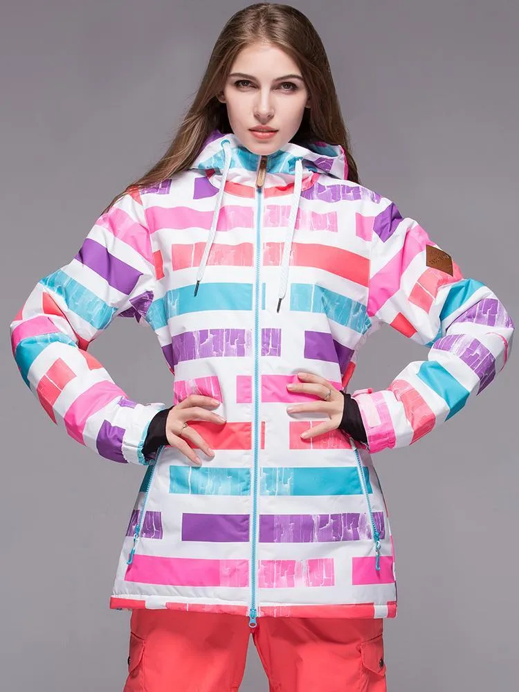 High Waterproof Windproof Thermal Warm Colorful Women's Ski Jackets