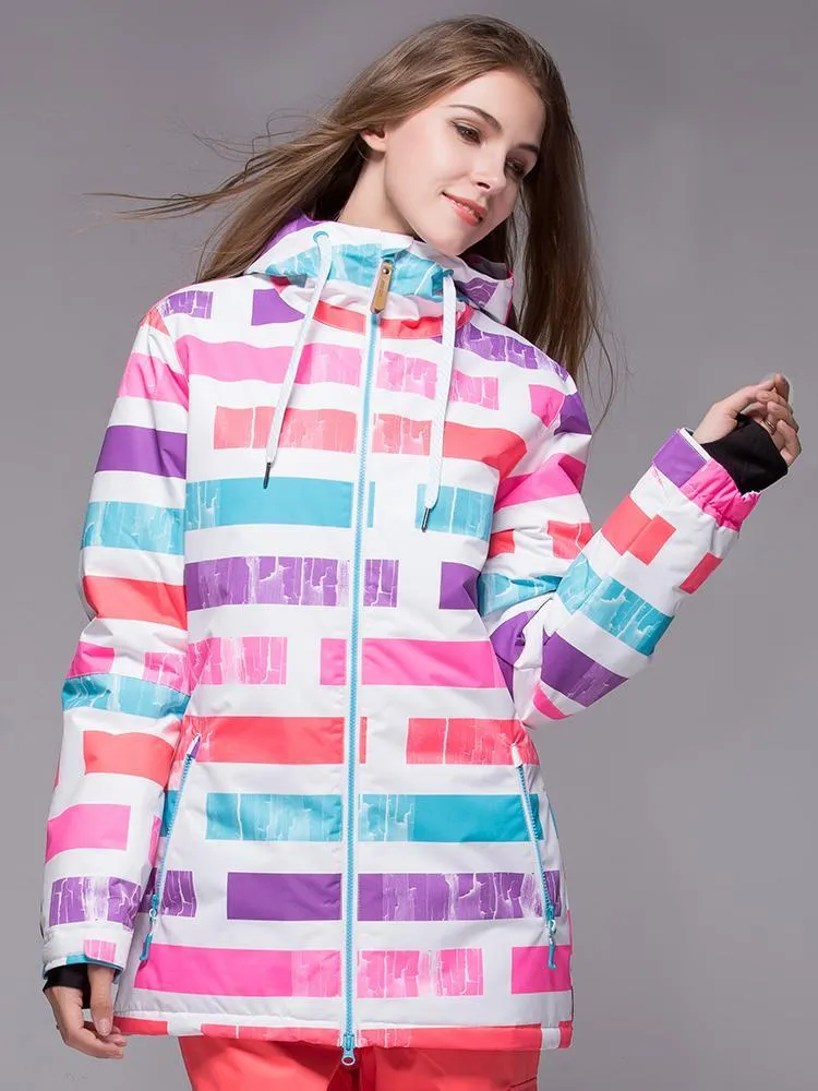 High Waterproof Windproof Thermal Warm Colorful Women's Ski Jackets