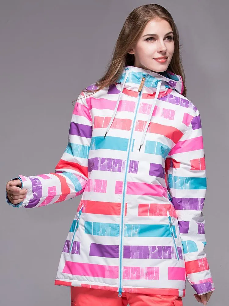 High Waterproof Windproof Thermal Warm Colorful Women's Ski Jackets