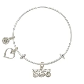 I Love Sports Charm Bangle Bracelet