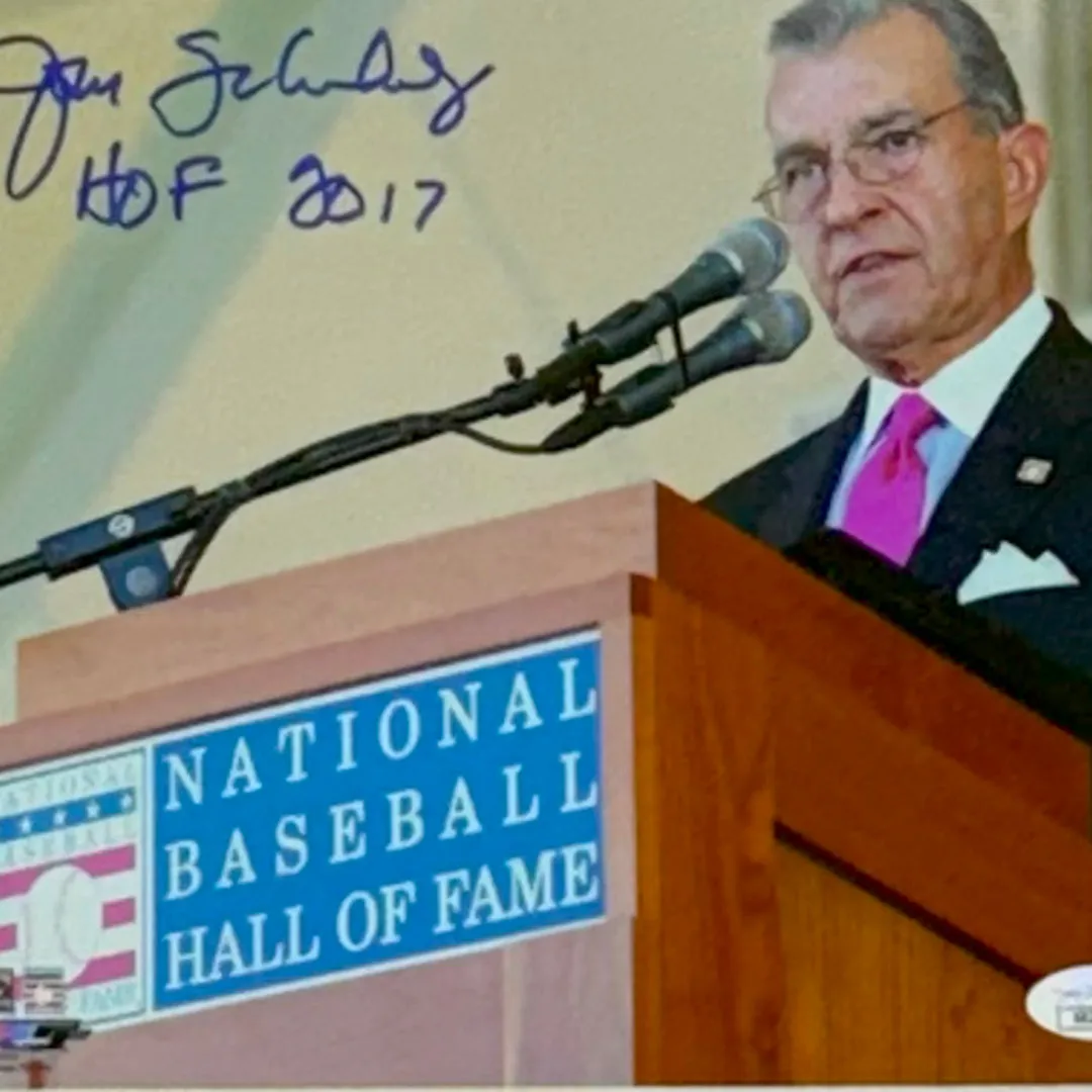 John Schuerholz Signed MLB Hall of Fame Framed 8x10 Photo