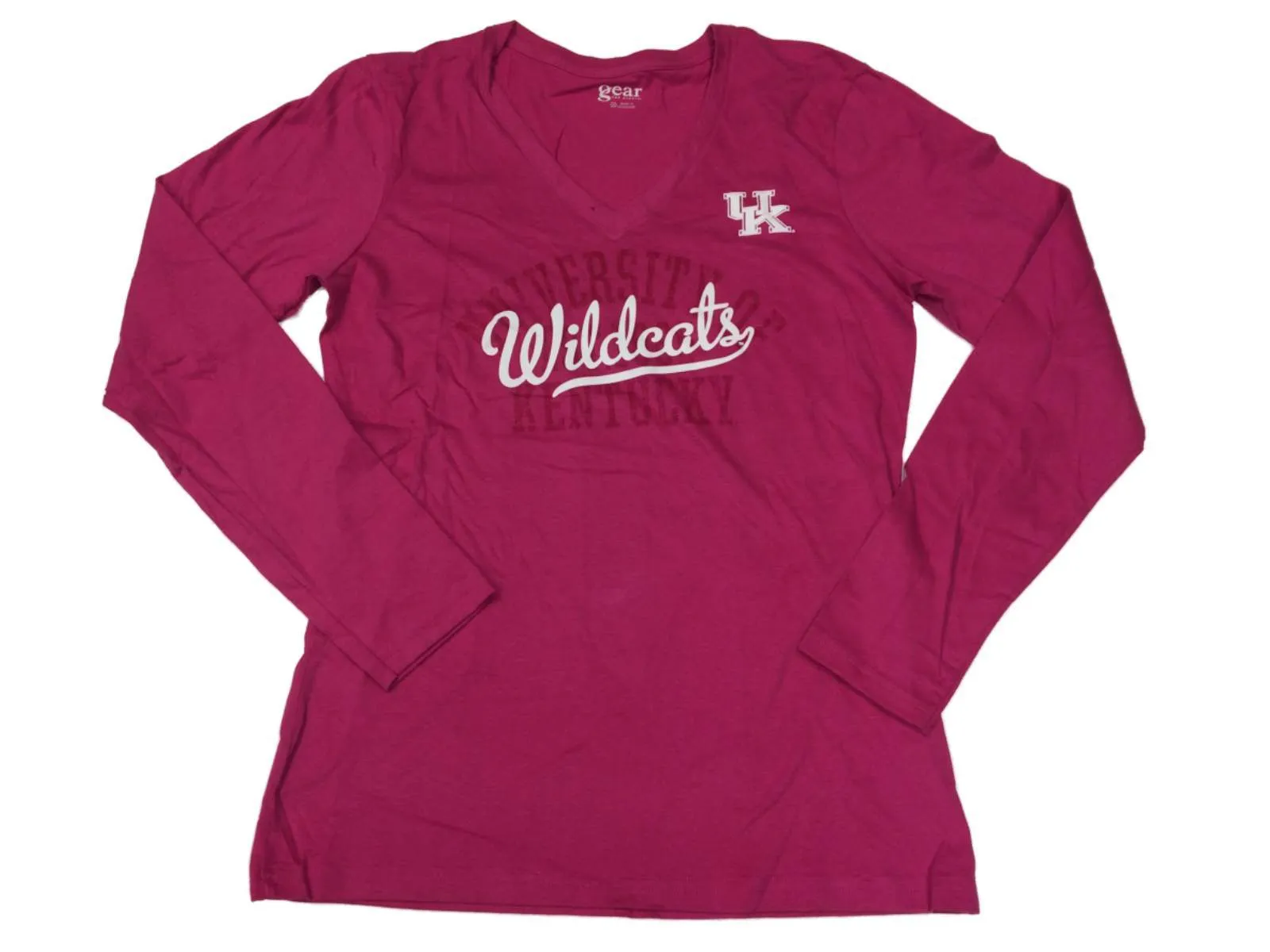 Kentucky Wildcats GFS WOMENS Magenta Long Sleeve V-Neck T-Shirt (M)