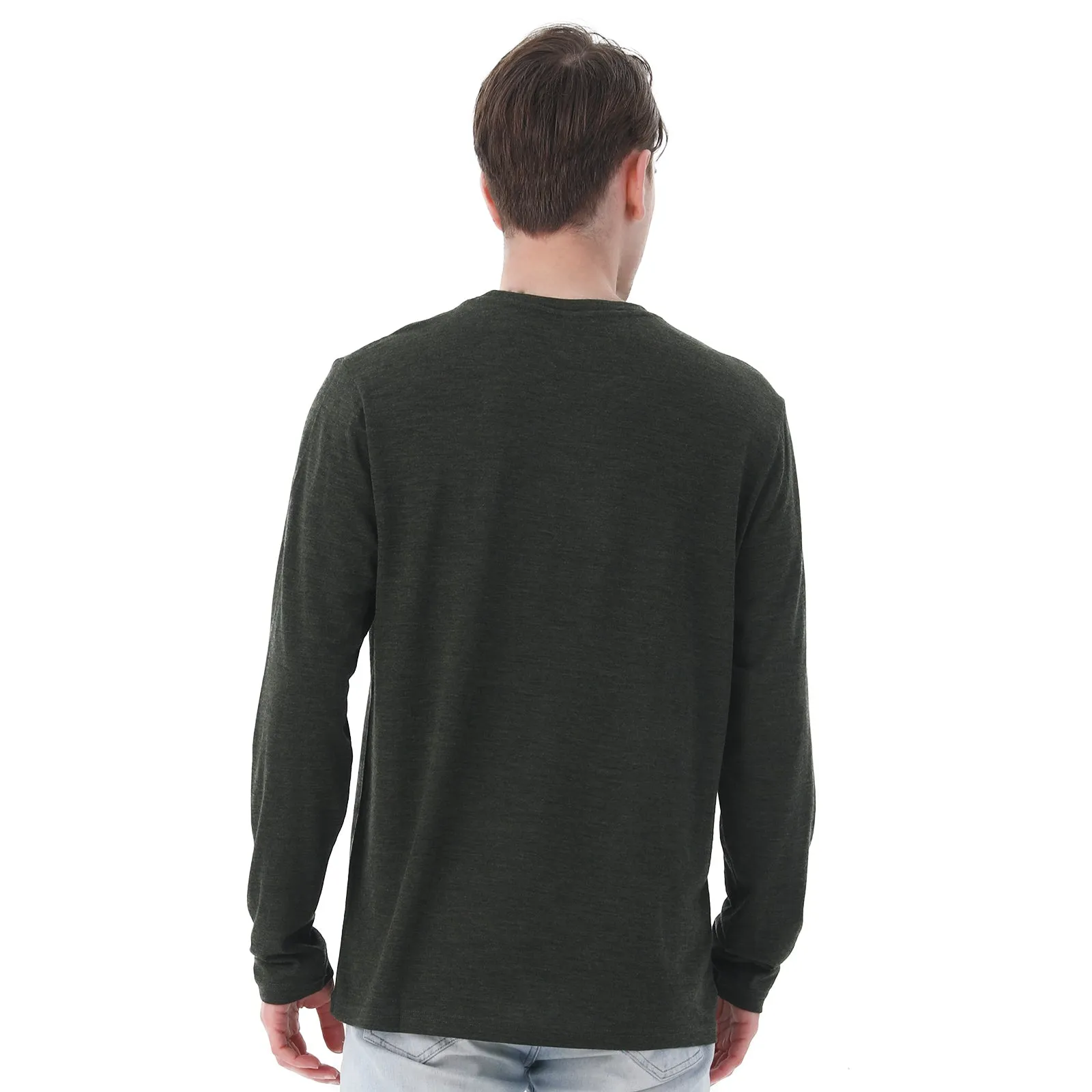 Men's Merino 170g Classic All-Season Base Layer Crew Army Green