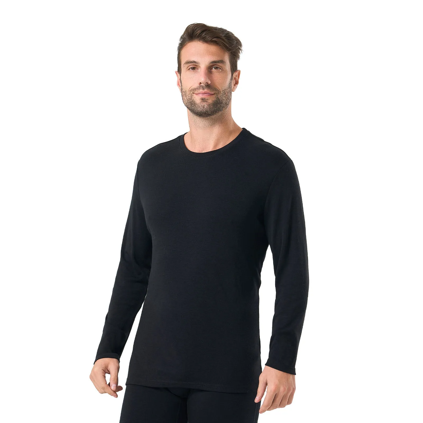 Men's Merino 250g Long Sleeve Crewe Thermal Top Black