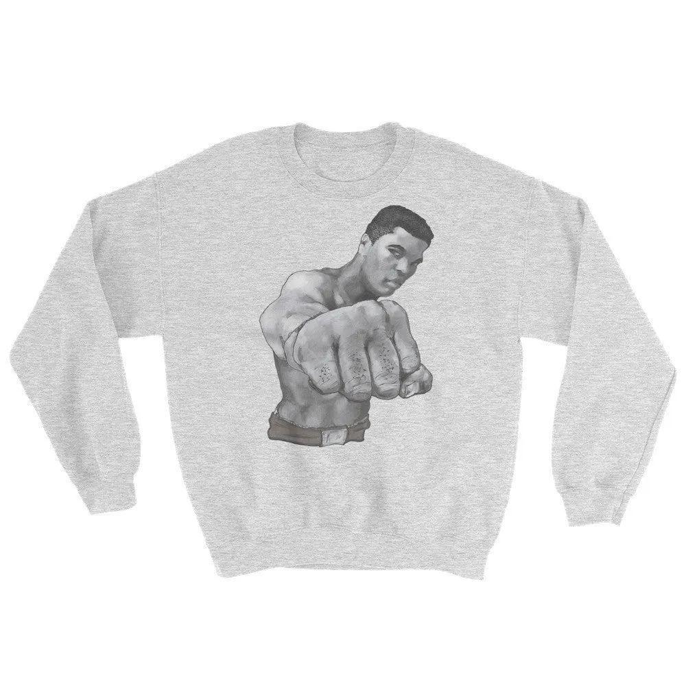 Mo Ali Fist Perspective Sweatshirt Illustrated by Robert Bowen