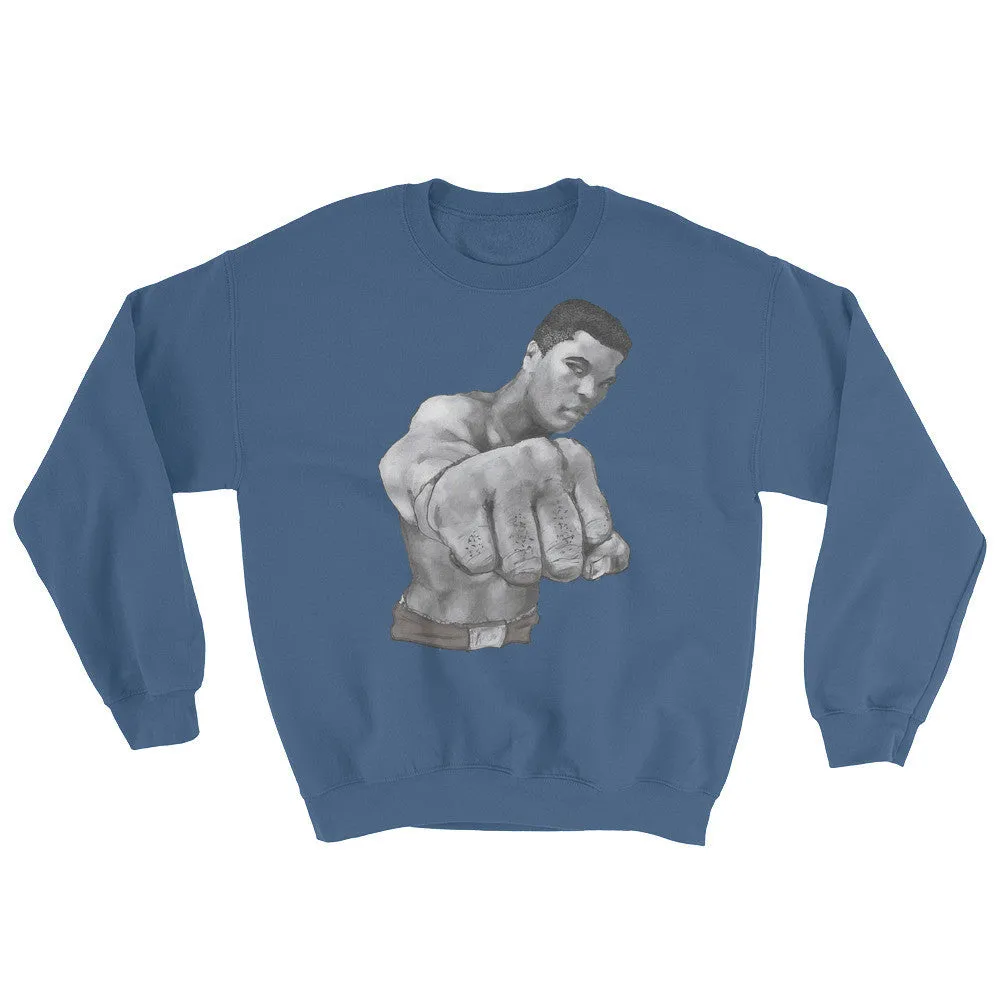 Mo Ali Fist Perspective Sweatshirt Illustrated by Robert Bowen