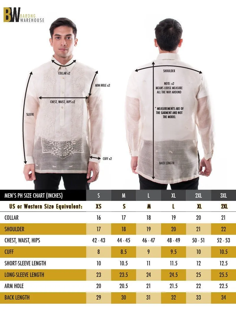 MO20 - MADE-TO-ORDER - Organza Painting Barong Tagalog Maroon