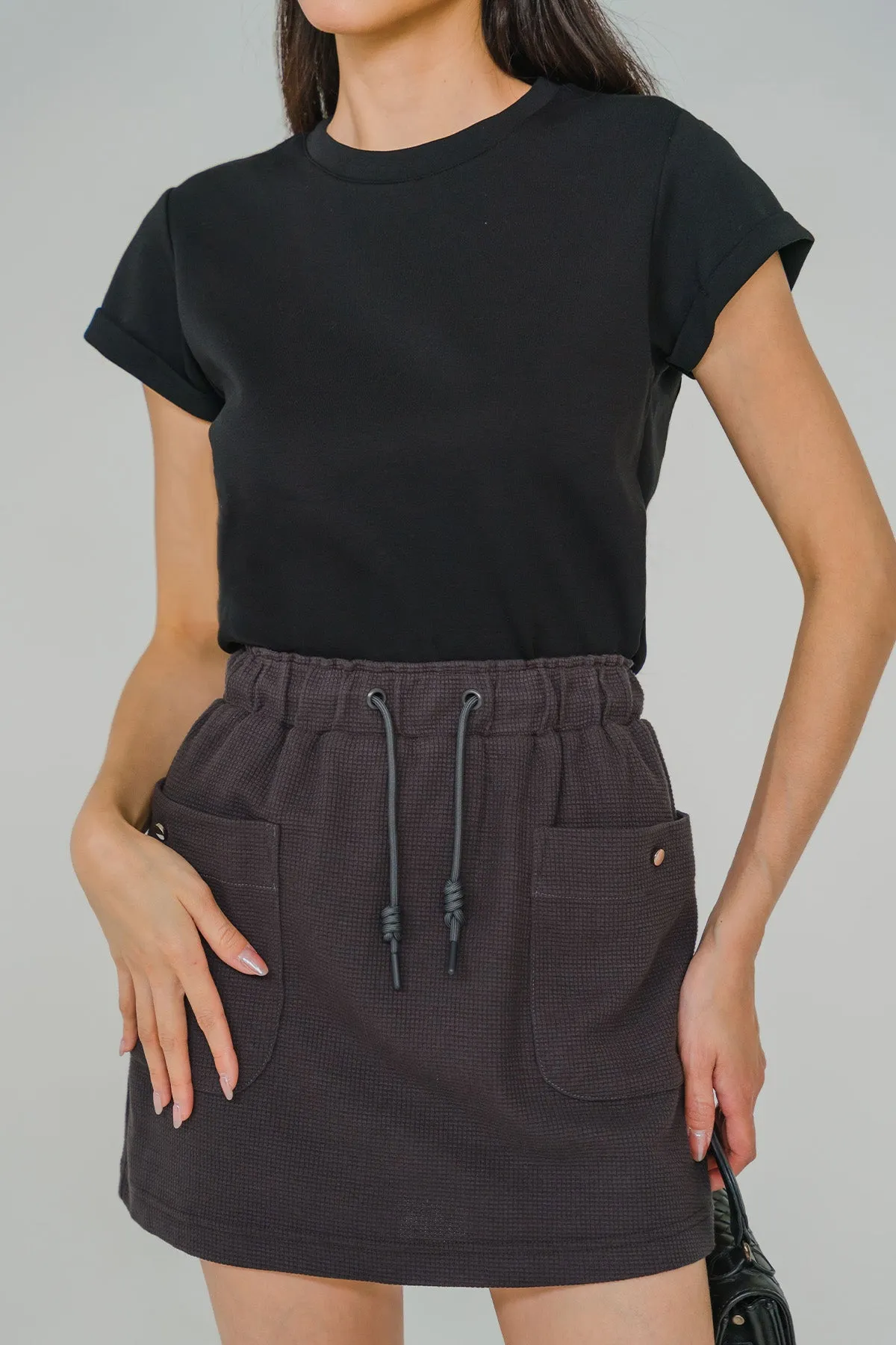 Monologue Tie Skort (Dark Grey)