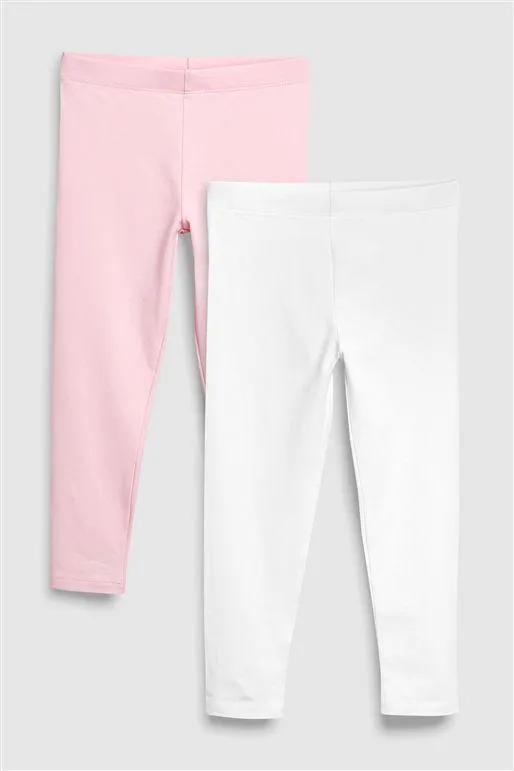 Next Younger Girls Pale Pink Leggings 2 Pack