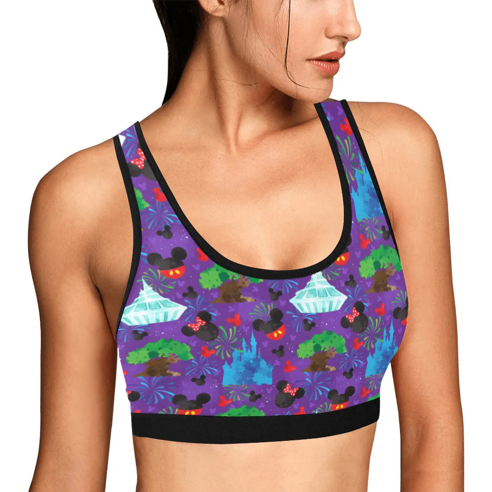 Park Hopper Fireworks Women's Athletic Sports Bra