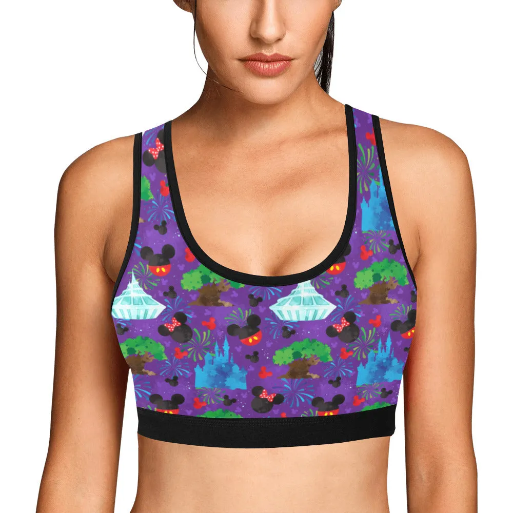 Park Hopper Fireworks Women's Athletic Sports Bra