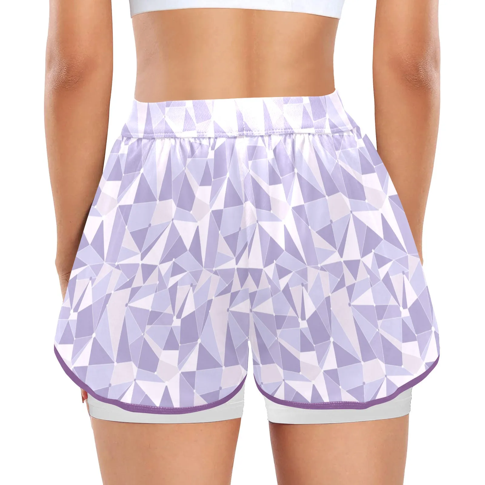 Purple Wall Women's Sports Shorts With Compression Liner