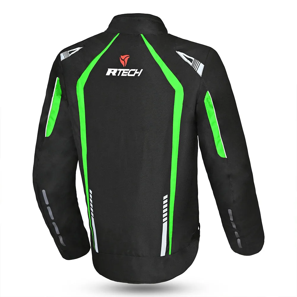 R-TECH Marshal Motorcycle Sports Touring Textile Jacket Black Green