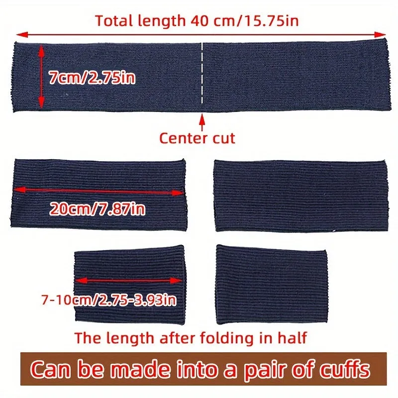 Ribbed Cuffs for Down Jacket Repair and Patchwork