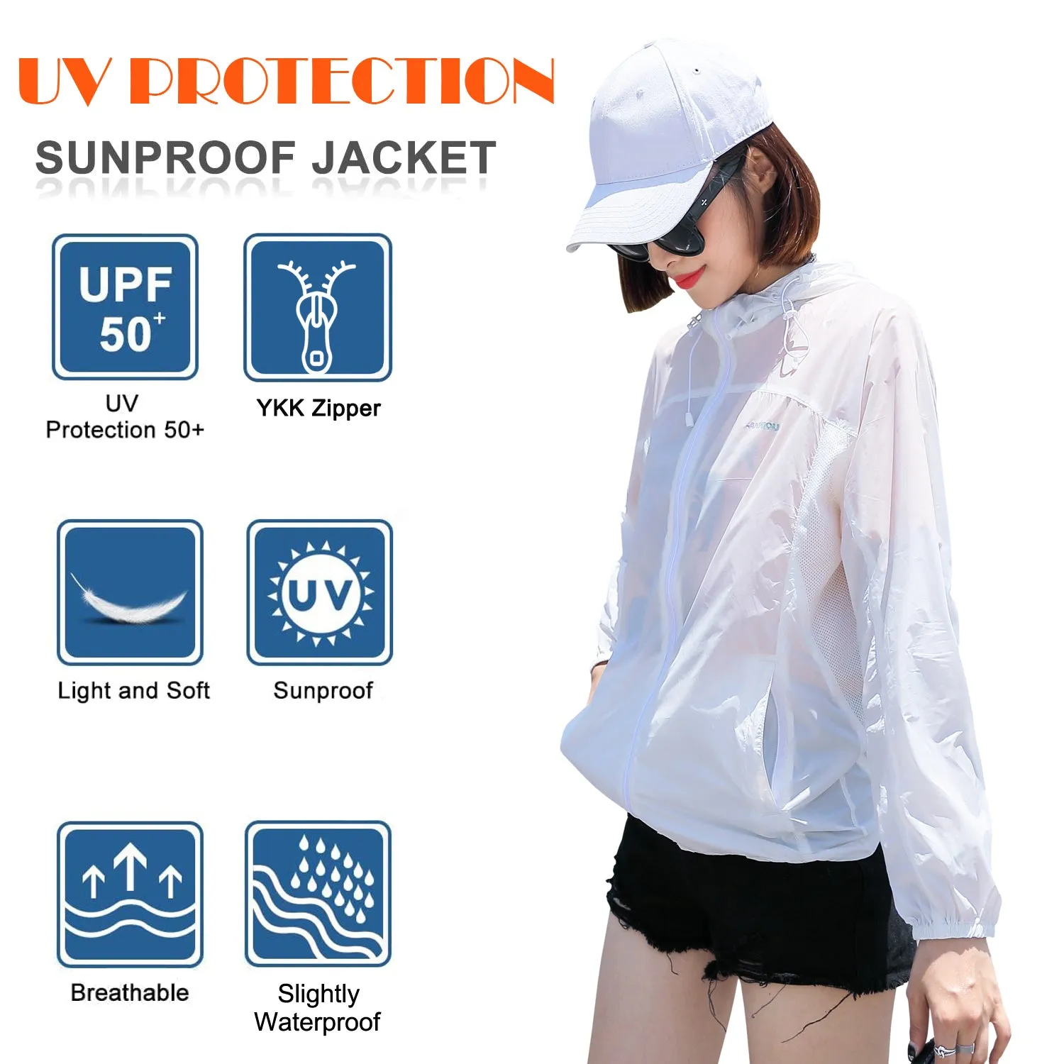 Sidiou Group Anniou Fashion Women's Nylon Fabric Quick Dry Breathable Lightweight Skin Coat UPF 50  Anti UV Protective Jackets Running Cycling Jacket