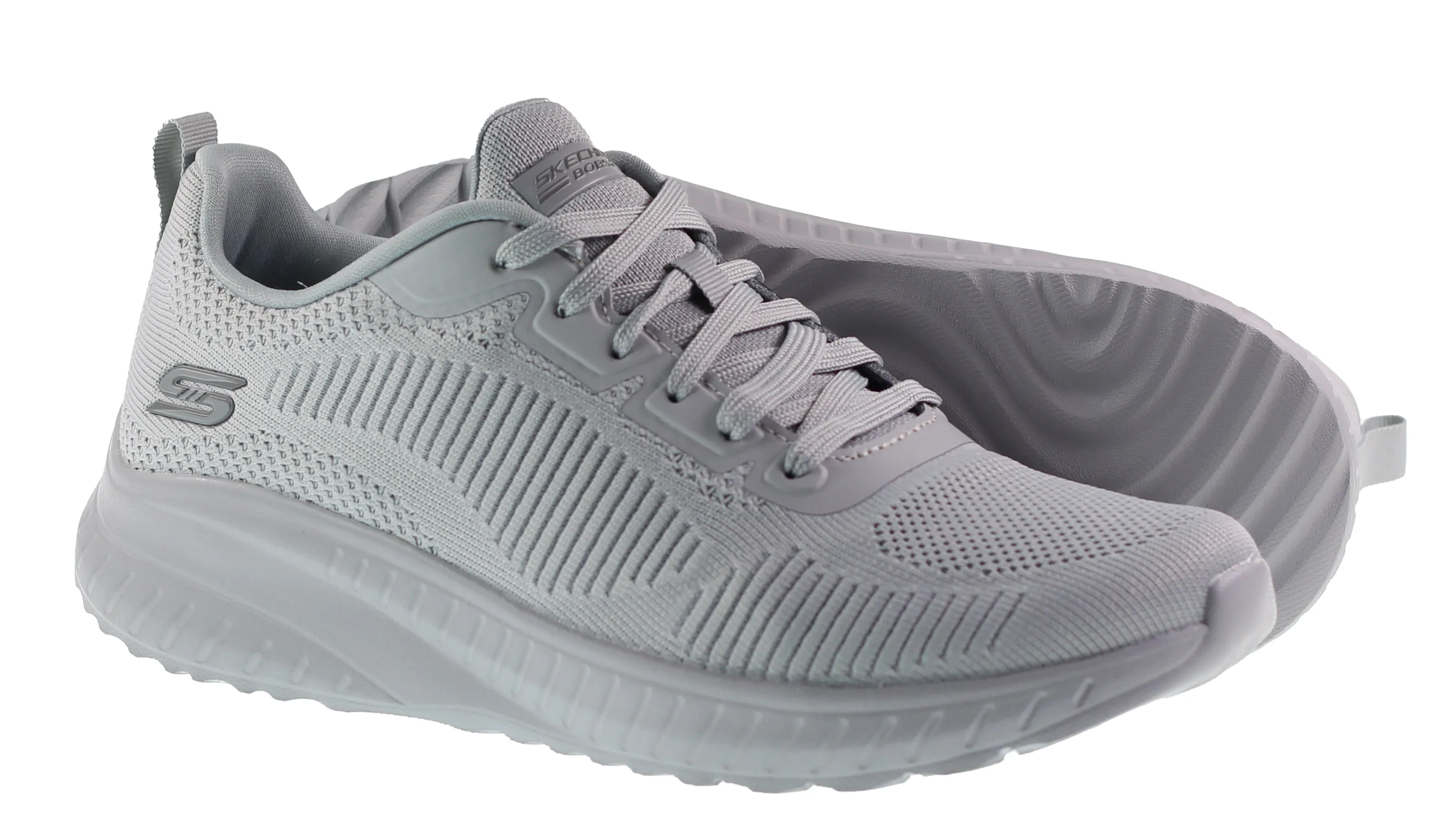 Skechers Trainers Womens Bobs Sports Squad Chaos Face Off Light Grey