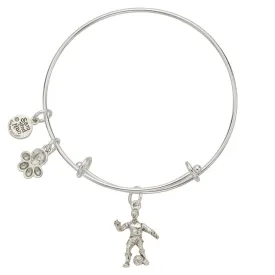 Soccer Player - Paw Charm Bangle Bracelet