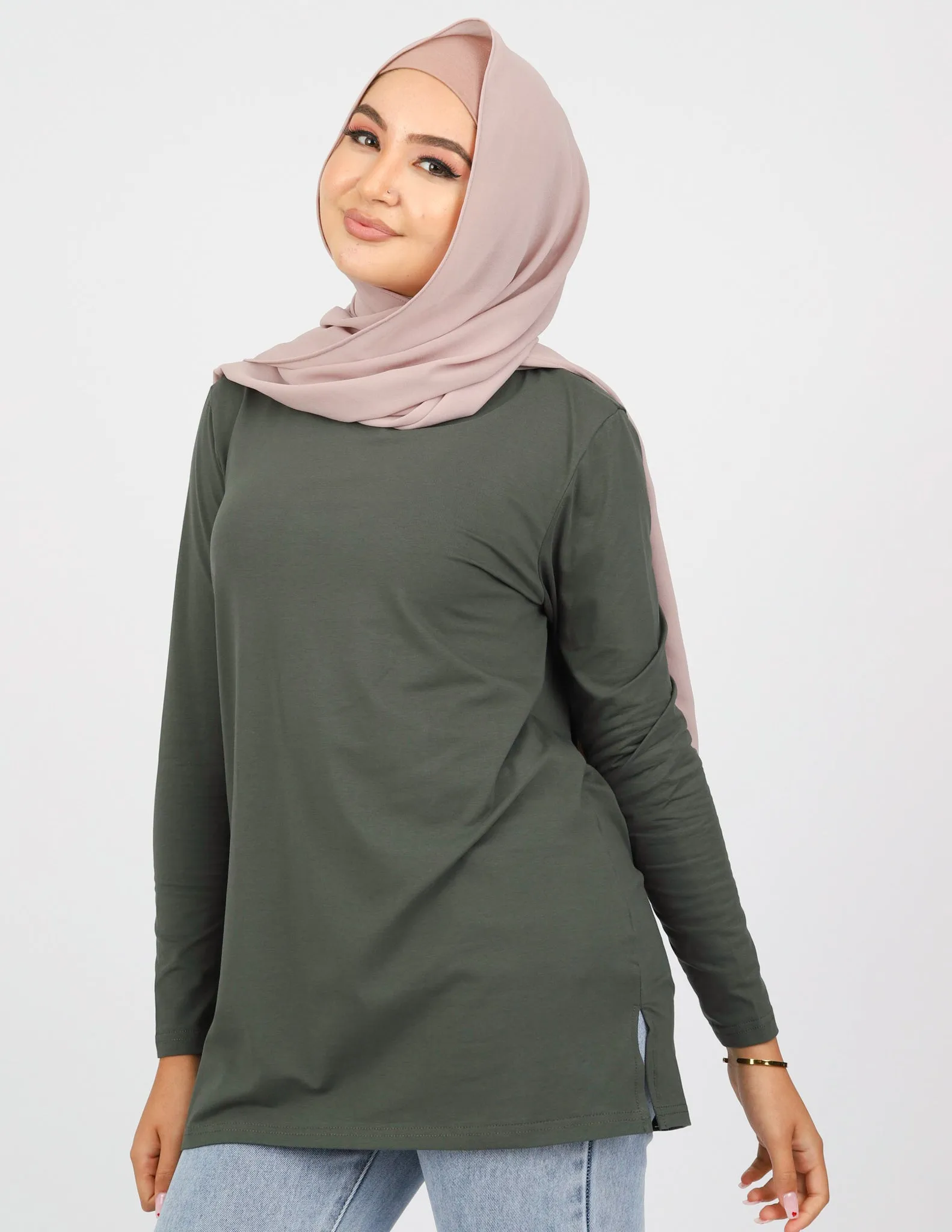 Sporty Straight Hem Top - Dark Shades