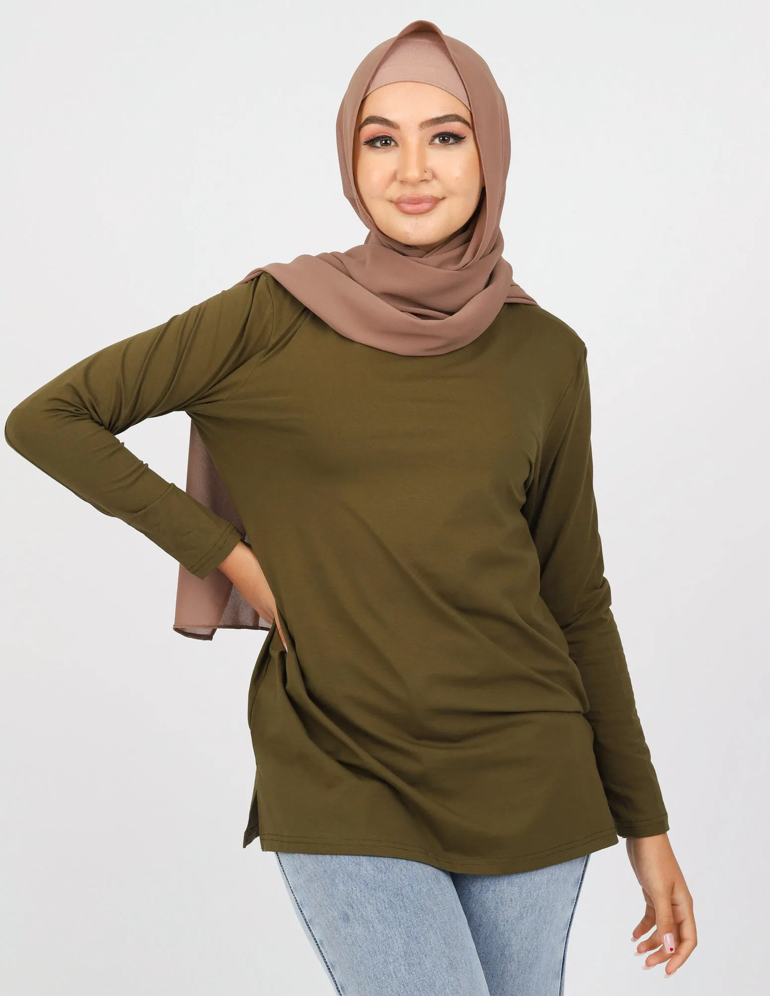 Sporty Straight Hem Top - Dark Shades