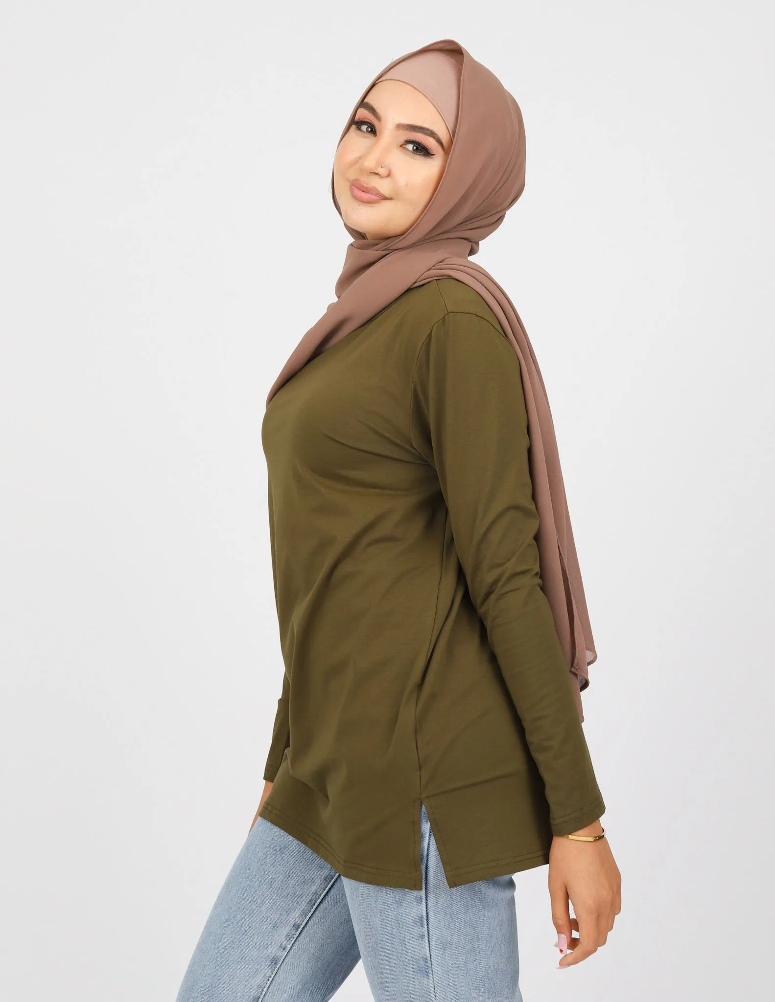 Sporty Straight Hem Top - Dark Shades