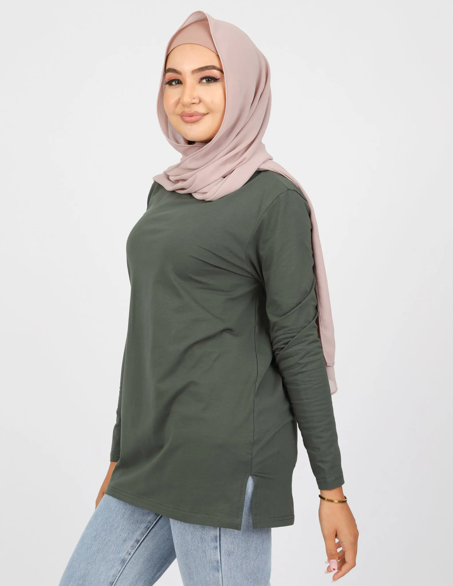 Sporty Straight Hem Top - Dark Shades