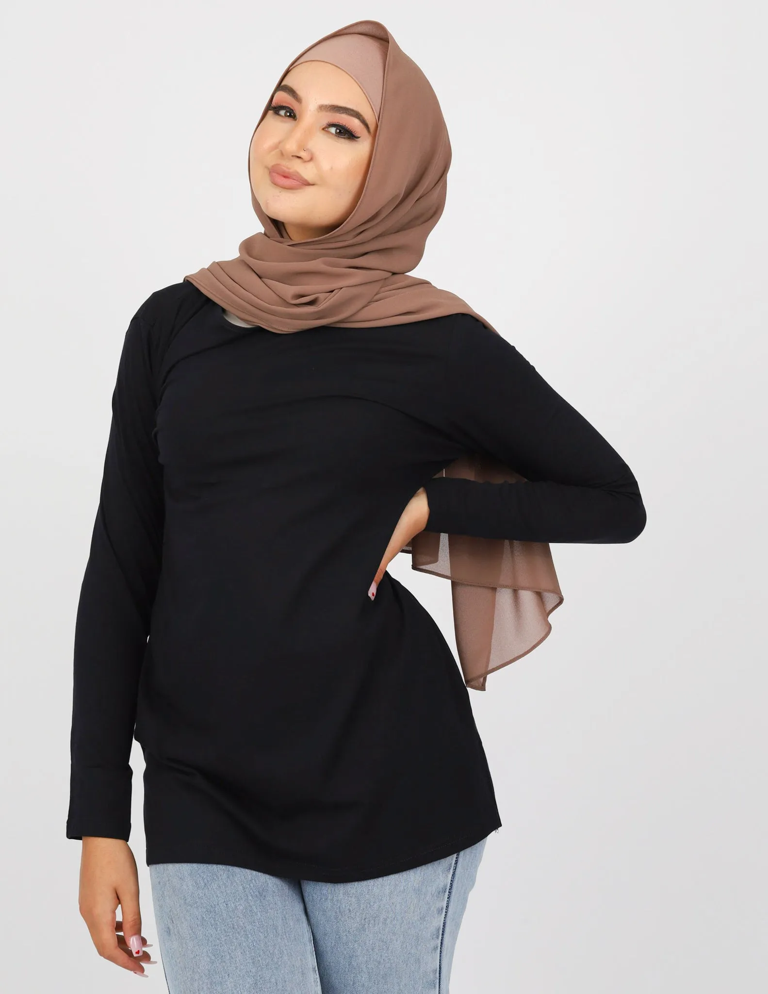 Sporty Straight Hem Top - Dark Shades