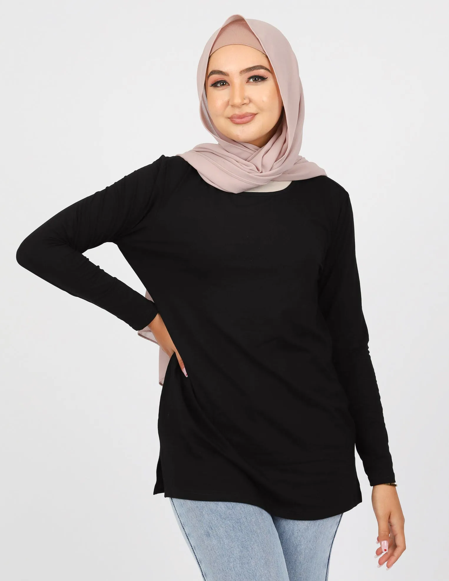 Sporty Straight Hem Top - Dark Shades