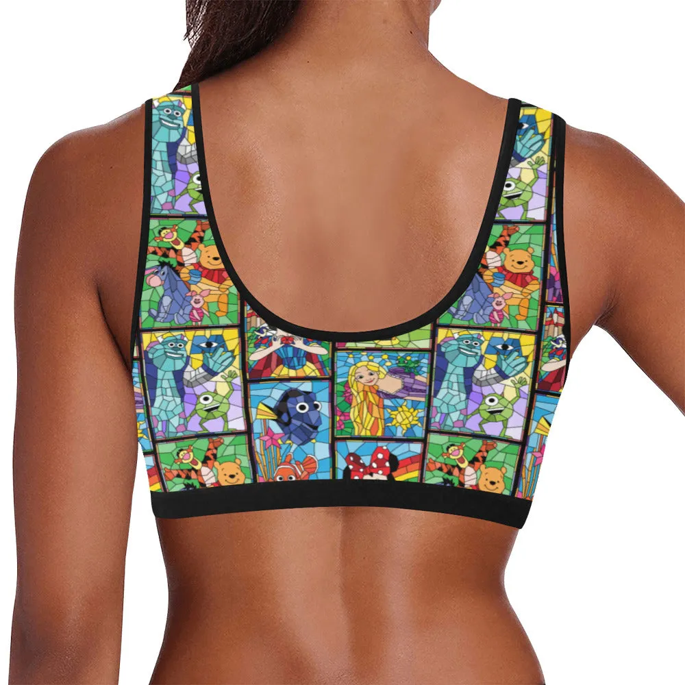 Stained Glass Characters Women's Sports Bra