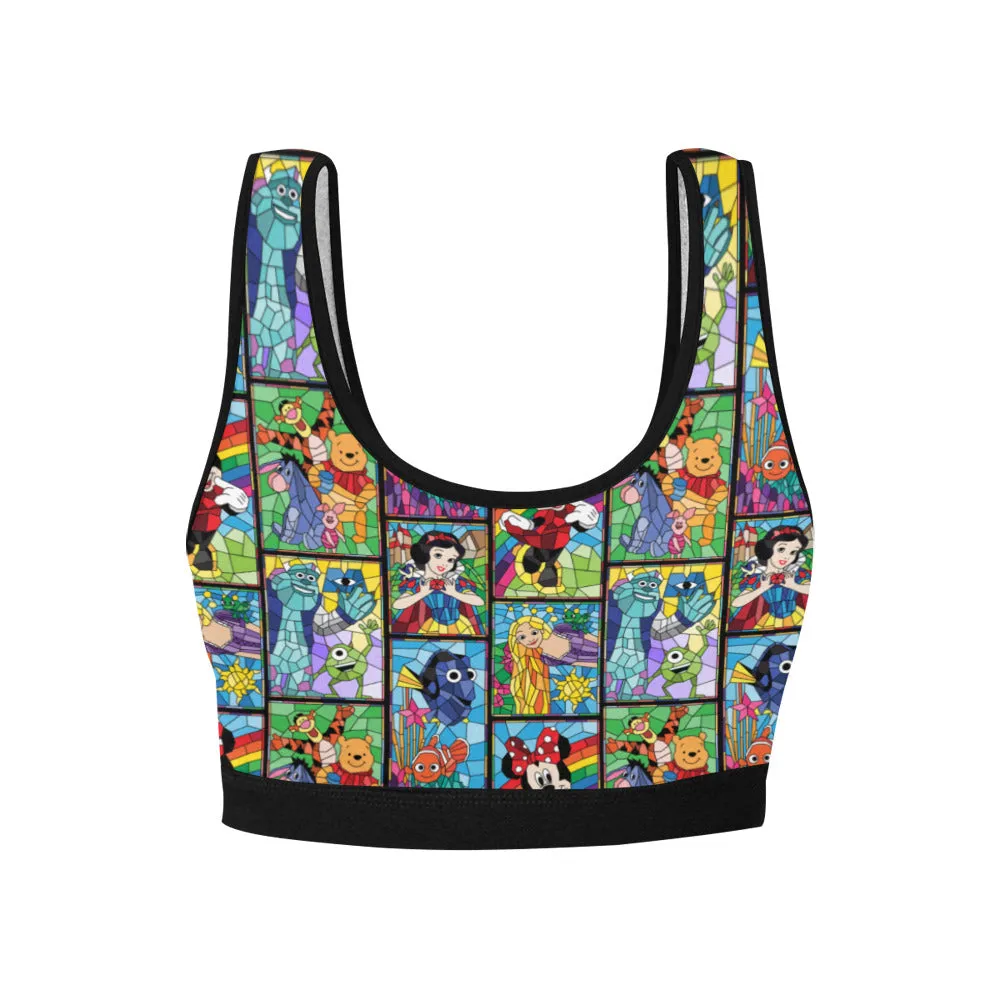 Stained Glass Characters Women's Sports Bra